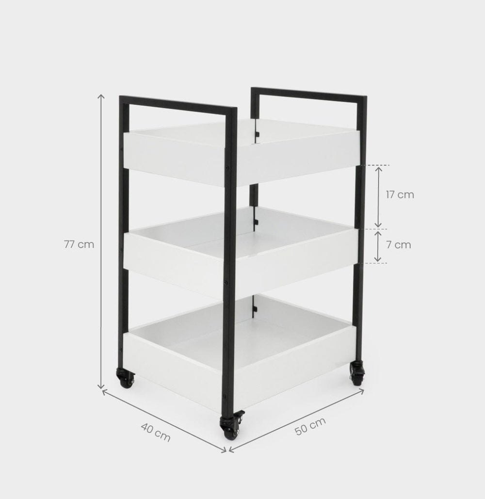 Cosmetics shelf on wheels - WHITE