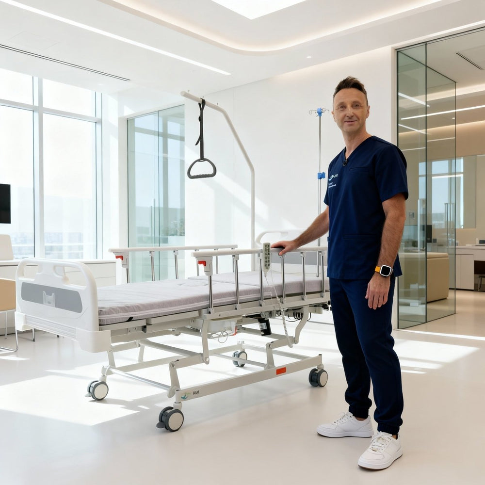 Acti COMFORT PLUS Łóżko elektryczne szpitalne medyczne z regulacją wysokości - Studio Bay